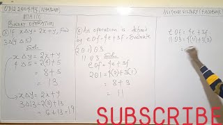 MTH110 BINARY OPERATION 2 of 10 [upl. by Asirac]