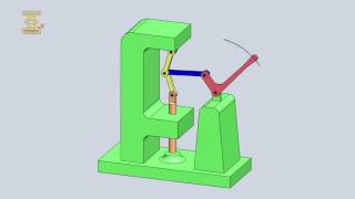 SliderCrank Mechanism Of A HandOperated Press ToggleLever Press [upl. by Shere]