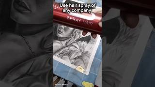 DIY Fixative spray Transfer proof charcoal portrait art viral viralvideos shortsfeed ytshorts [upl. by Goldenberg]