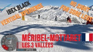 4K Skiing MéribelMottaret IBEX Black Steep Vertical Experience Les3Vallées France GoPro HERO11 [upl. by Nova]