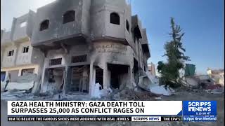 Palestinian death toll in Gaza surpasses 25000 with no end in sight [upl. by Acissj113]