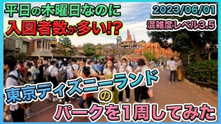 2023年06月上旬平日の東京ディズニーランドのパークを1周してみた [upl. by Novit841]