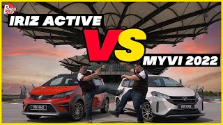 Perodua Myvi 2022 vs Proton Iriz Active  Siapa Juara [upl. by Ewnihc]