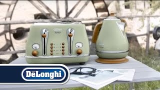 DeLonghi Vintage Icona kettle and toaster breakfast set [upl. by Netniuq]