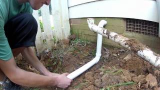 How To Plumbing the Sump Pump Discharge out of the Crawl Space DIY [upl. by Vinson]