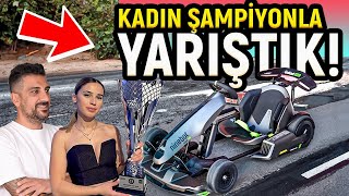 Türkiye Şampiyonu Kadınla Yarıştık  Drift Yapan SegwayNinebot GoKart [upl. by Assilav39]