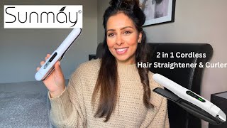 Sunmay 2 in 1 Cordless Hair Straightener amp Curler  Unboxing and Review [upl. by Odradlig]