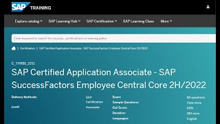 SAP SuccessFactors Employee Central Release 2H2022 2211 Dumps THR81  SF Certification Questions [upl. by Selle]