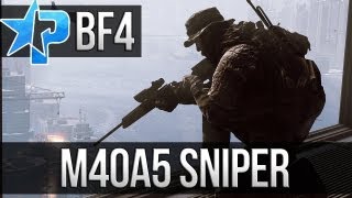 BATTLEFIELD 4 M40A5 GAMEPLAY BF4 SniperRecon Gameplay BETA [upl. by Noslrac]