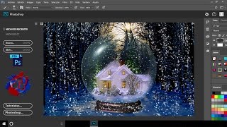 Paisaje Navideño con bola de cristal photoshop [upl. by Broeker]