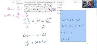 🔭 Luglio 2024  Fisica e matematica n° 253  Una sottile sbarra di alluminio coefficiente di dila… [upl. by Ailaham]