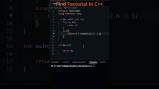 Calculate Factorial Using Recursion in C StepbyStep Guide coding programming cplus [upl. by Zea]