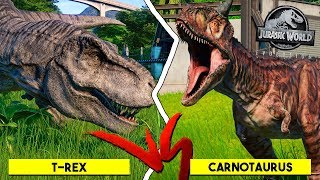 Carnotaurus VS Tyrannosaurus Rex quotTRexquot  Jurassic World Evolution  B Jurássica 17  PTBR [upl. by Lemej822]