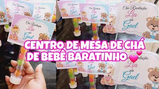 💕CENTRO DE MESA E TOPER DE BOLO PARA CHÁ DE BEBÊ BARATINHO FAÇA VOCÊ MESMO 💕 [upl. by Codding]