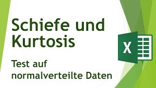 Schiefe und Kurtosis in ExcelTest auf Normalverteilung der Daten  Daten analysieren in Excel 27 [upl. by Svend]