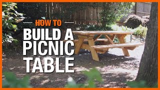 How To Build A Picnic Table  The Home Depot [upl. by Rowen]