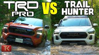 Toyota Tacoma TRD Pro vs Tacoma Trailhunter  OffRoad Showdown in Toyotas New Midsize Trucks [upl. by Ruthi]