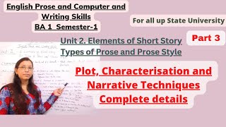 What is Character The Plot characterisation and Narrative Techniques All details BA Part 1 Sem1 [upl. by Essila]