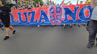 CORTEO PELUZA NORD la meciul STEAUAFCSB10 CFR pe Ghencea [upl. by Odericus]