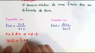 Aula 08  Domínio de uma função Variável no denominador [upl. by Ttcos]