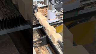 Automatic feeding four axis multifunctional CNC woodworking lathe processes wooden stair railings [upl. by Mufi]