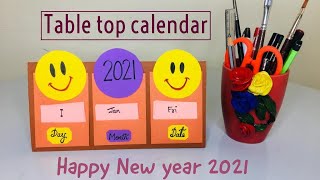 Table top CalendarDesk calendarNew year 2021HandmadePaper craftsTutorial Malayalam [upl. by Laris]