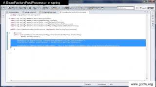 Spring Tutorial 16  A BeanFactoryPostProcessor concept in spring  with hands on using Eclipse [upl. by Olaznog569]