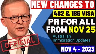 New Changes To Australia 482 amp 186 Visa Announced On Nov 03 PR For Everyone From Nov 25  2023 [upl. by Randolph]