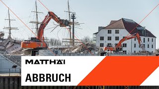 Abbruch bei MATTHÄI  Abriss des Einkaufszentrums Haven Höövt Vegesack [upl. by Kcirret]