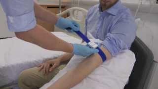 How to apply a tourniquet for clinical skills cannulation and venepuncture [upl. by Hartnett]