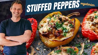 Easy and Tasty Vegetarian Stuffed Peppers for a Sunny Day  Mediterranean recipes [upl. by Madeline]