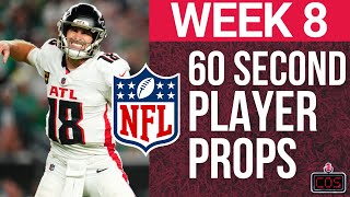 5 Props in 60 Seconds for NFL Week 8 [upl. by Repinuj]