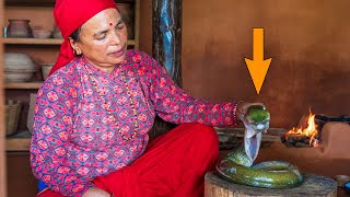 Eel Fish Cutting Cooking and Eating In Village Style  Nepali Food Recipe [upl. by Anauqat]