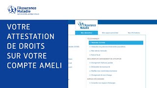 Tutos ameli  Comment récupérer en ligne son attestation de droits [upl. by Moitoso]