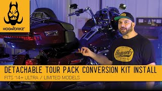 Detachable Tour Pack Luggage Conversion Kit for Harley® Touring Ultra amp Limited Fits 14 [upl. by Novej]