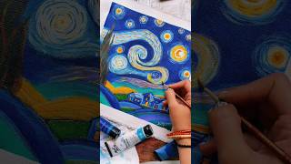 Starry Night Painting viral drawing art diy youtubepartner starrynight fyp shorts painting [upl. by Euqinom775]