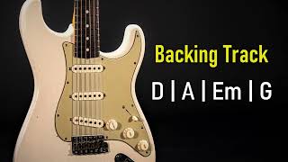 Rock Pop Backing Track D Major  D A Em G  80 BPM  Guitar Backing Track [upl. by Irpak]