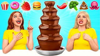 Chocolate Fountain Fondue Challenge  Funny Food Situations by Multi DO Challenge [upl. by Cinderella]