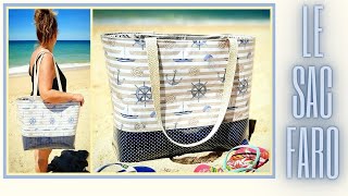 Tuto DIY facile  Coudre un Grand sac cabas imperméable  Le sac de plage FARO 🥰 [upl. by Betthel247]