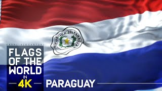 Paraguay  Bandera e Himno Nacional en 4K [upl. by Mines]