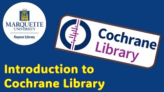 Introduction to Cochrane Library [upl. by Rania]