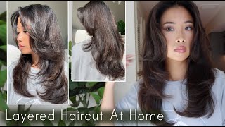 Easy Layered Haircut At Home [upl. by Aikas]