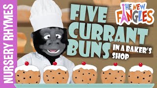 Five Currant Buns in a Bakers Shop  Nursery Rhymes for Kids  The New Fangles Puppet Band [upl. by Marwin352]