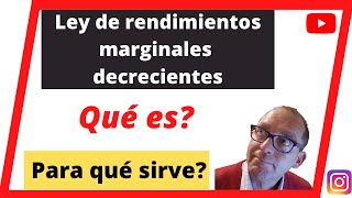 Ley de utilidad marginal decreciente✅ Que es para qué sirve Cuáles son los factores de producción [upl. by Ellennahs932]