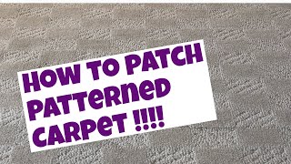 How to patch patterned carpet [upl. by Lunt]