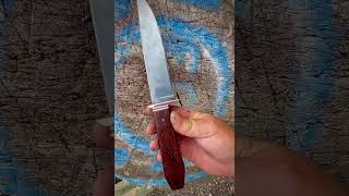 Coffin handled canister damascus scrap Bowie damascus knife [upl. by Tracy]