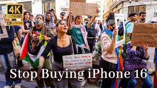 📢 Stop Buying iPhone16 ProPalestine Protesters Rally Apple Store in London for Gaza 🇵🇸Subscribe👍 [upl. by Miett325]