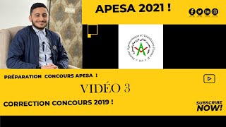 Préparation APESA vidéo 3 correction concours 2019 exclusivement [upl. by Rockie]