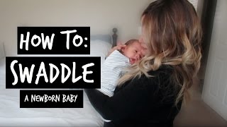 HOW TO SWADDLE  Using Muslin Blanket Receiving Blanket  Swaddle Me Wrap [upl. by Mochun]