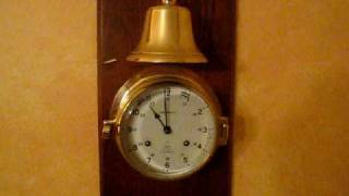 Captains Key Wound Ships Bell Clock  Mounted [upl. by Branen]